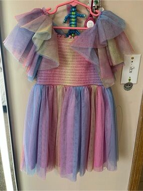 Bonnie Jean Pink Multi Glitter Tulle Dress